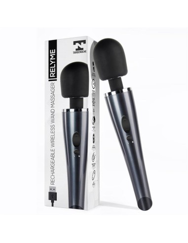 Wand Massager Relyme USB Silicone Black|A Placer