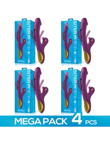 Pack de 4 Siter Vibrador con Lengua Movimiento Flipping y Bola Golpeteo|A Placer