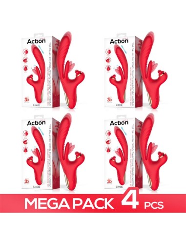 Pack de 4 Limbe Vibrador con Lengua Flip-Flap, Bola Percutora y Up and Down|A Placer