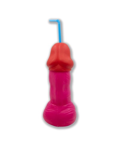 Vaso con Forma de Pene Plastico Fuscia 500 ml|A Placer