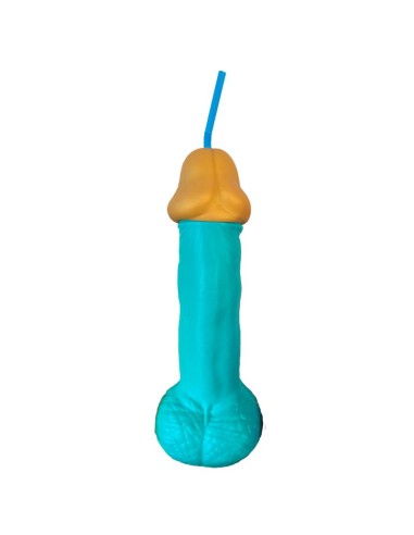 Vaso con Forma de Pene Azul 500 ml|A Placer