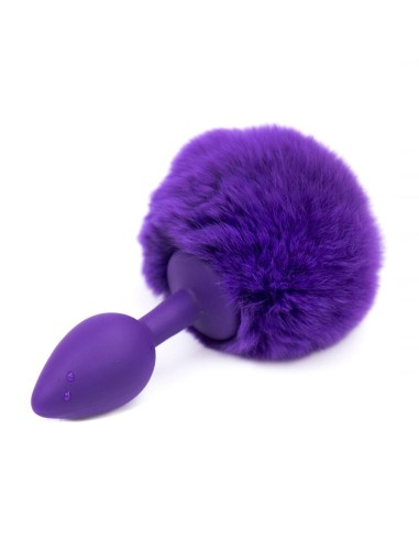 Plug Anal con Pompon Purpura Talla S