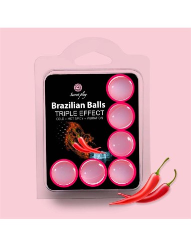 Set 6 Brazilian Balls Triple Efecto Calor Frio y Vibracion