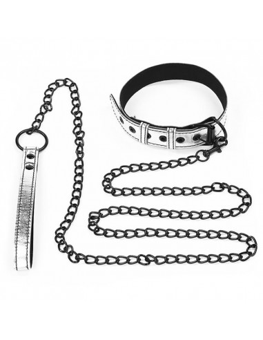 Collar con Correa Bondage Plateado|A Placer