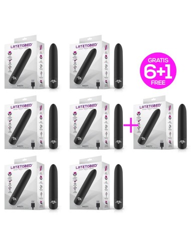 Pack 6 1 Shoty Bala Vibradora USB 10 Velocidades Potente Motor Negro