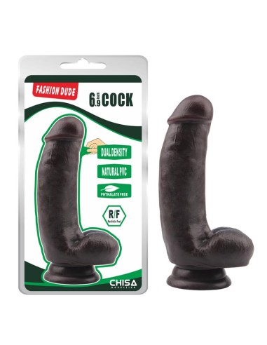 Dildo Dual Density Fashion Dude 172 x 41 cm Marron