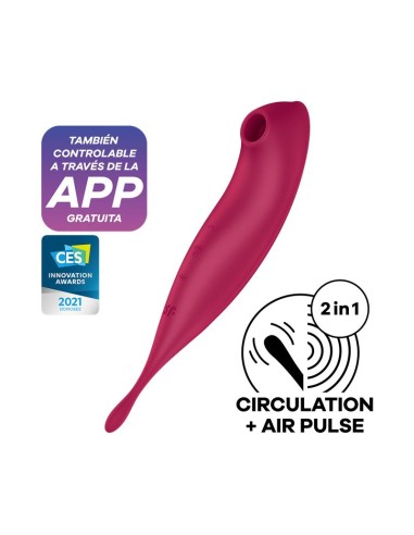 Twirling Pro Succionador y Vibrador APP Satisfyer Connect Dark Red|A Placer