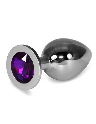 Plug Anal Metal RoseBud Classic con Joya Purpura Talla L