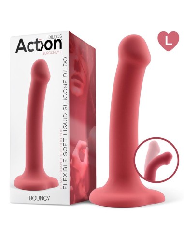 Bouncy Dildo Silicona Liquida Hiper Flexible 75 19 cm Talla L Burgundy