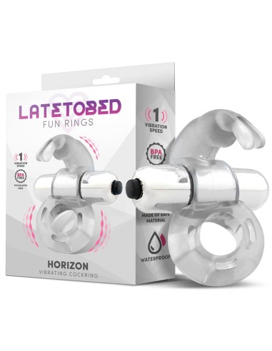 Horizon Anillo Vibrador con Conejito Transparente