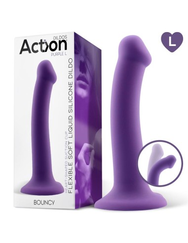 Bouncy Dildo Silicone Flexible Hiper Flexible 7.5 - 19 cm Talla L Púrpura|A Placer