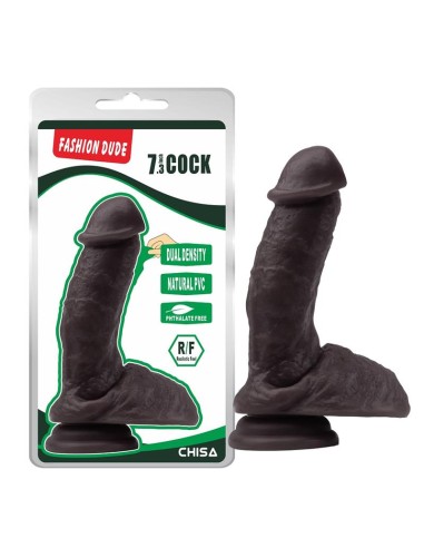 Dildo Dual Density Fashion Dude 185 x 43 cm Marron