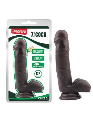 Dildo Dual Density Fashion Dude 178 x 4 cm Marron