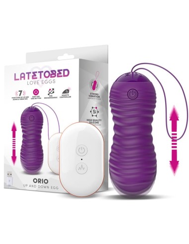 Orio Huevo Vibrador y Movimiento Telescopico Up and Down Control Remoto Purpura