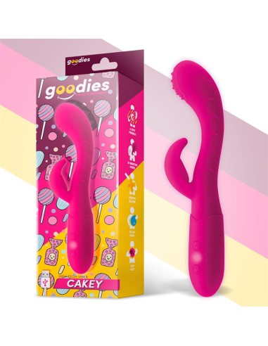 Cakey Vibrador Punto G y Conejito USB Silicona Fuchsia