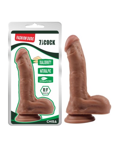 Dildo Dual Density Fashion Dude 205 x 45 cm Bronceado