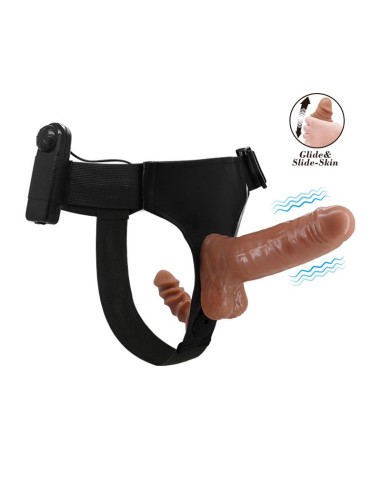 Arnes con Dildo Doble Retractil con Vibracion