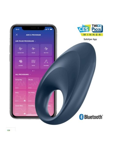 Mighty One Anillo Vibrador con APP Azul