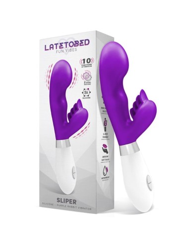 Sliper Vibrador Conejito Silicona Purpura