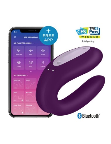 Vibrador para Parejas con APP Double Joy Violeta