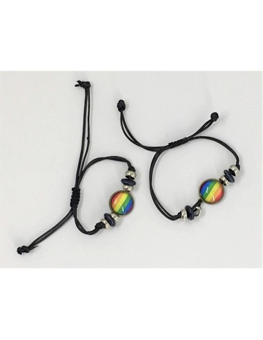 Pulsera Ajustable con Circulo Bandera LGBT