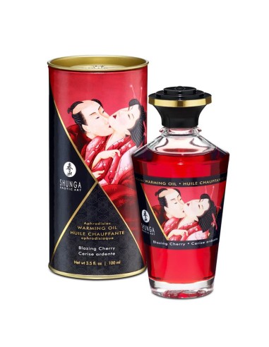 Shunga Aceite de Masaje Efecto Calor Cereza Ardiente