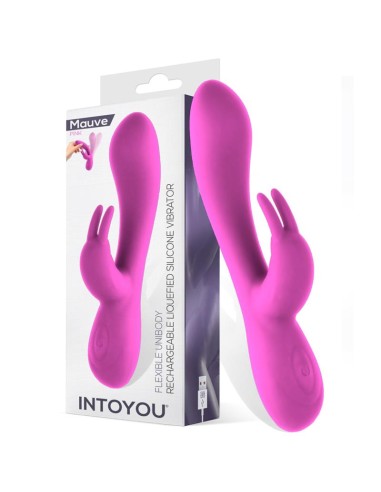 Mauve Vibrador Unibody Silicona Liquida USB Rosa