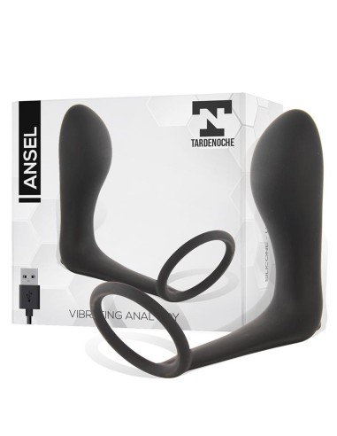 Ansel Plug Anal con Vibracion y Anillo USB Silicona