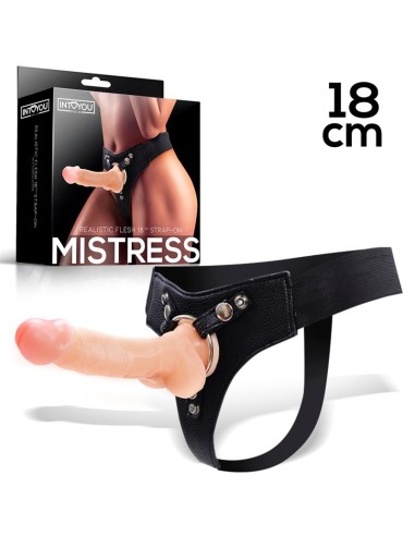 Mistress Arnes Elastico con Dildo de Silicona de 18 cm Natural