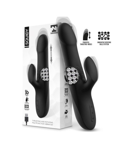 Squidy Vibrador Funcion de Movimiento Up and Down y Bolas Rotadoras USB Silicona