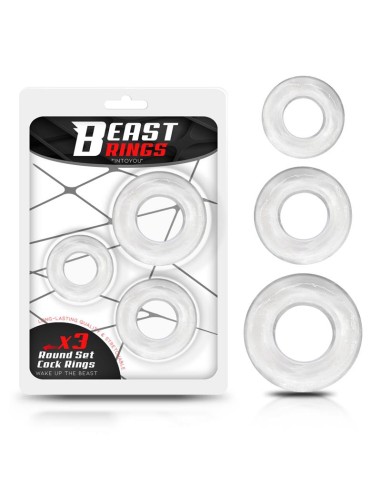 Set 3 Anillo para el Pene Flexible Transparentes