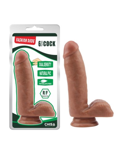 Dildo Dual density Fashion Dude 17 x 36 cm Bronceado