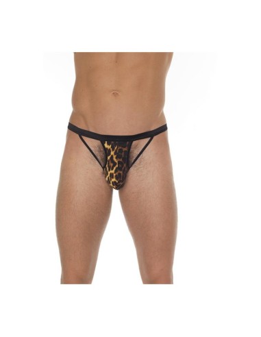 Tanga con Tiras Negro y Leopardo Talla unica