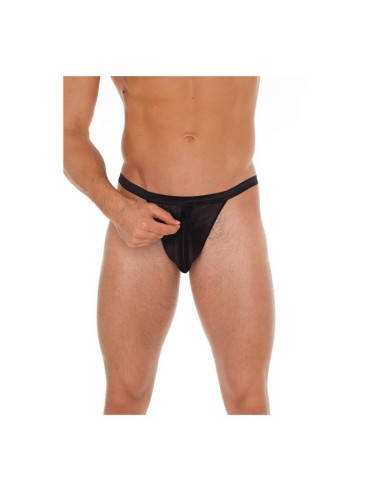 Tanga con Cremallera Negro Talla unica