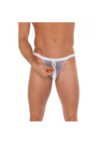 Tanga con Cremallera Blanco Talla unica