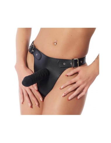 Arnes Ajustable con Dildo de Silicona de 17 cm