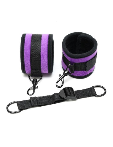 Rimba Bondage Play Esposas para Tobillos Con Correa Elastica Color Purpura