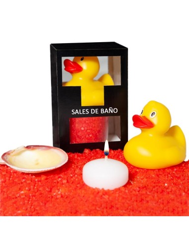 Set Sales Baño Aroma Frutos Rojos Pato, Vela y Concha 150 gr|A Placer