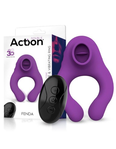 Fenda Anillo Vibrador con Lengua Estimulador y Control Remoto 3 Motores USB Magnético|A Placer