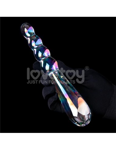 Dildo de Cristal que Brilla en la Oscuridad Twilight Gleam Rising Ripples