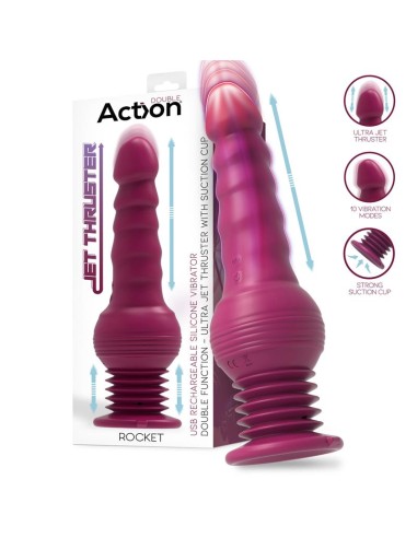 Rocket Vibrador con Thrusting Ultra Jet Thruster con Potente Ventosa|A Placer