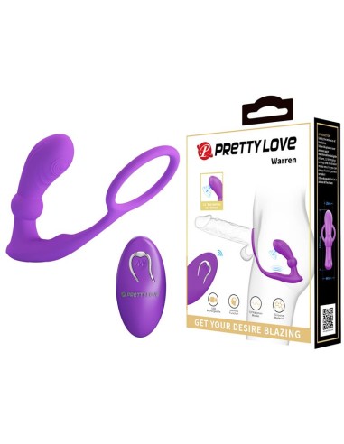 Warren Plug Anal y Anillo para el Pene con Vibración y Pulsación a Control Remoto|A Placer