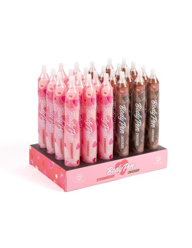 Body Pen Display con 24 units - 12 Fresa + 12 Chocolate|A Placer