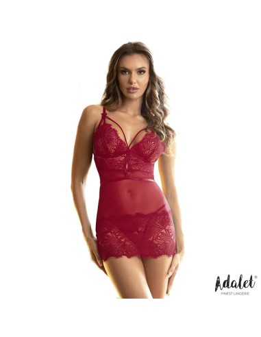 Zoe Babydoll Espalda Abierta y Tanga Rojo|A Placer