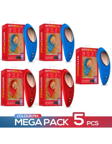 Pack 5 Surtido Vibrador de Braguita con APP 2 Rojas y 3 Azules|A Placer